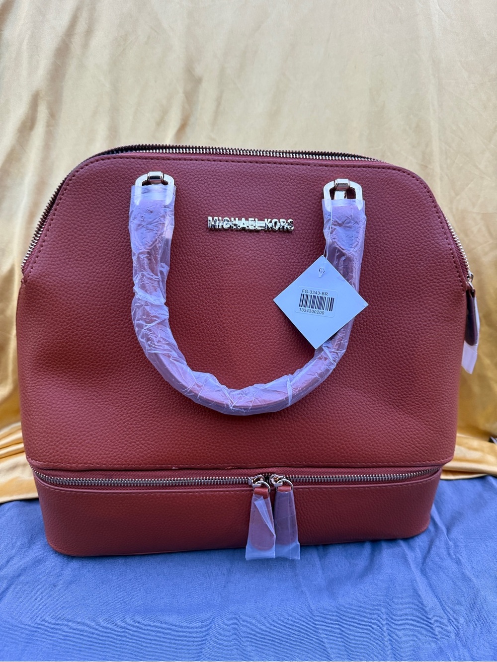 Michael Kors Women's Pebbled Leather Satchel in Burnt Coral